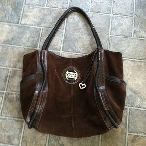 Brighton Brown Suede and Leather Tote Bag